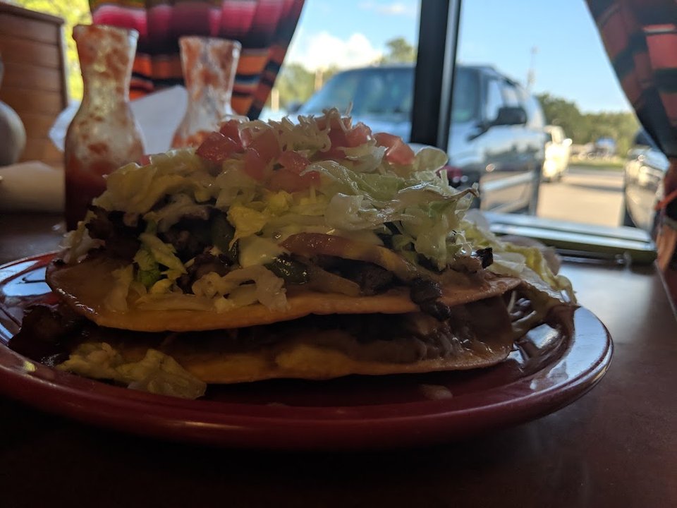 Enchilada Taco Beef & Nacho Cheese Tostada
